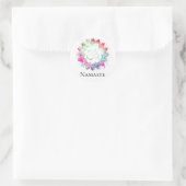 Sticker Rond *~* Symbole spirituel OM Lotus Fleur Mandala (Sac)