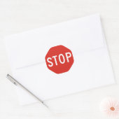 Sticker Rond Symbole Stop Street Road Signal Attention Trafic (Enveloppe)