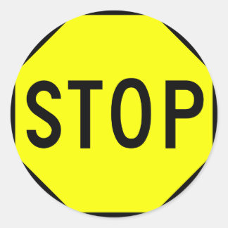 Sticker Rond Symbole Stop Street Road Signal Attention Trafic