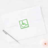 Sticker Rond SYMBOLE STYLO MAÎTRISÉ Vert (Enveloppe)