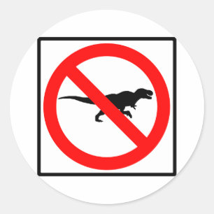 Sticker Rond SYMBOLE T-Rex AUTOROUTE DINOSAUR