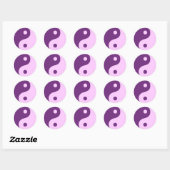 Sticker Rond Symbole taoïste de Yin Yang violet (Feuille)