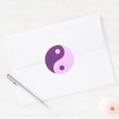Sticker Rond Symbole taoïste de Yin Yang violet (Enveloppe)