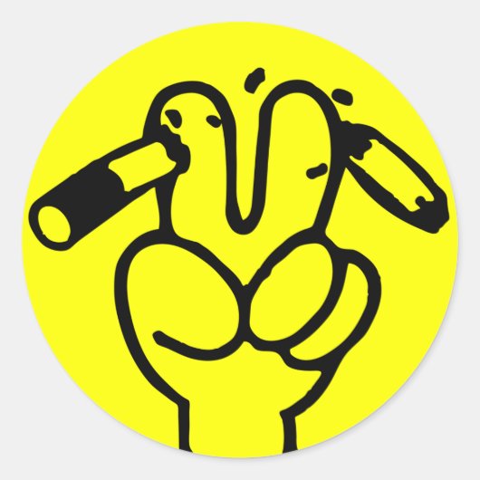 Sticker Rond Symbole thaïlandais ⚠ anti-tabac ⚠ (Devant)