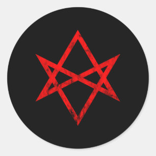 Sticker Rond Symbole thélème Hexagramme uniurgique thélémite oc