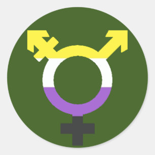 Sticker Rond Symbole trans. indicateur non binaire