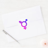 Sticker Rond Symbole trans* rose/bleu (Enveloppe)