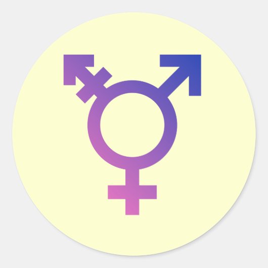 Sticker Rond Symbole transgenre (Devant)