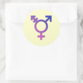 Sticker Rond Symbole transgenre (Sac)