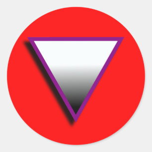 STICKER ROND SYMBOLE TRIANGLE ASEXUEL 3D
