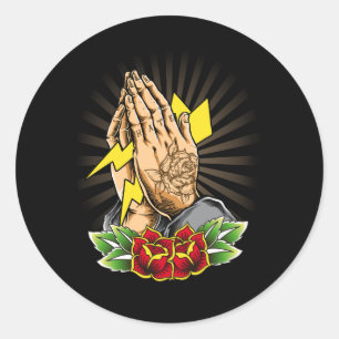 Sticker Rond Symbole tribal tatouage tatouage Artiste priant ha