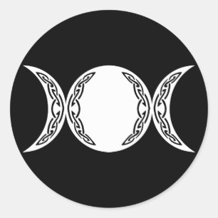 Sticker Rond Symbole triple de lune de déesse