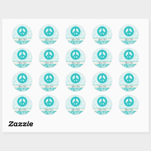 Sticker Rond SYMBOLE turquoise (Feuille)