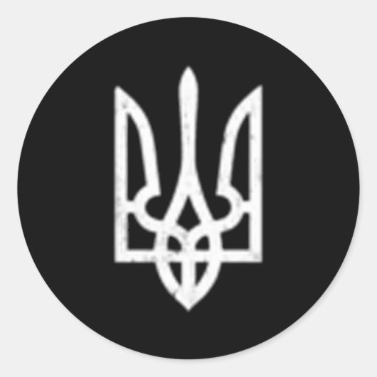 Sticker Rond SYMBOLE TYZUB Ukraine Trident (Devant)