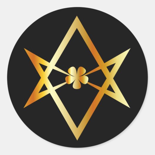 Sticker Rond Symbole Unicursal hexagramme (Devant)