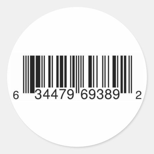 Sticker Rond Symbole UPC générique pour la vente de CD (Devant)