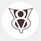Sticker Rond Symbole V8 (Devant)
