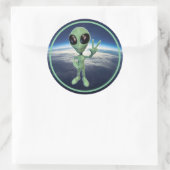Sticker Rond SYMBOLE VERT Alien Peace V (Sac)
