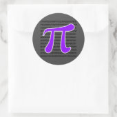 Sticker Rond Symbole Violet Pi (Sac)