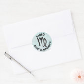 Sticker Rond Symbole Virgo turquoise et Black Horoscope (Enveloppe)