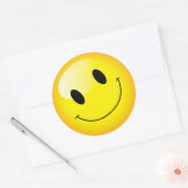 Sticker Rond Symbole visage Jaune de fête d'anniversaire Emoji (Enveloppe)