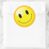 Sticker Rond Symbole visage Jaune de fête d'anniversaire Emoji (Sac)