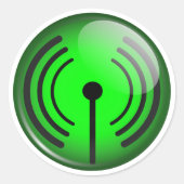Sticker Rond Symbole Wi-Fi (Devant)