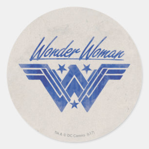 Sticker Rond Symbole Wonder Woman Stars