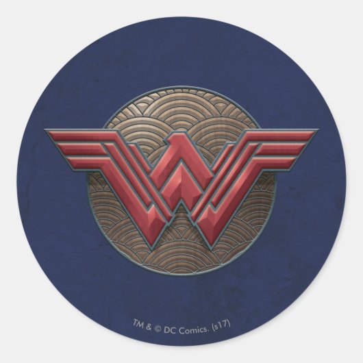 Sticker Rond Symbole Wonder Woman sur les cercles concentrés (Devant)