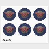 Sticker Rond Symbole Wonder Woman sur les cercles concentrés (Feuille)