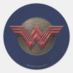 Sticker Rond Symbole Wonder Woman sur les cercles concentrés