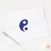 Sticker Rond Symbole Yin Yang Bleu de minuit (Enveloppe)