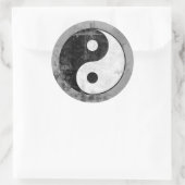 Sticker Rond Symbole Yin Yang en détresse (Sac)