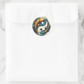 Sticker Rond SYMBOLE YIN Yang Koi Fish (Sac)