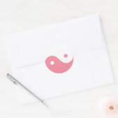 Sticker Rond Symbole Yin-Yang rose (Enveloppe)