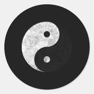 Sticker Rond Symbole Yin Yang Tao Taijitu Yoga Paix Amour
