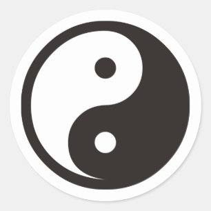 Sticker Rond Symbole Yin Yang - tatouage solide