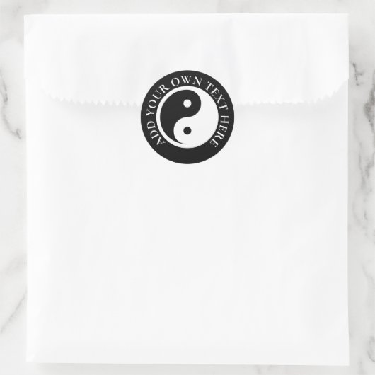 Sticker Rond Symbole Yin Yang - tatouage solide design 2 (Sac)