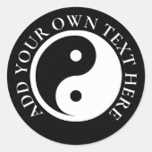 Sticker Rond Symbole Yin Yang - tatouage solide design 2 (Devant)