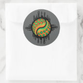 Sticker Rond Symbole Yin Yang Tentacle Tentacle Tentacle Octopu (Sac)
