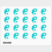 Sticker Rond Symbole Yin Yang Turquoise foncé (Feuille)