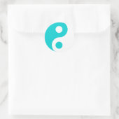 Sticker Rond Symbole Yin Yang Turquoise foncé (Sac)