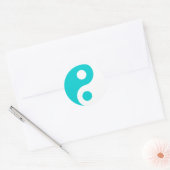 Sticker Rond Symbole Yin Yang Turquoise foncé (Enveloppe)