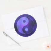 Sticker Rond Symbole Yin Yang Violet (Enveloppe)