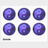 Sticker Rond Symbole Yin Yang Violet (Feuille)