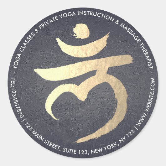 Sticker Rond SYMBOLE Yoga Studio Instructeur Méditation Racine (Devant)