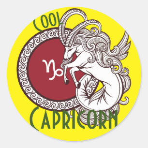 Sticker Rond Symbole zodiaque Capricorne personnalisé