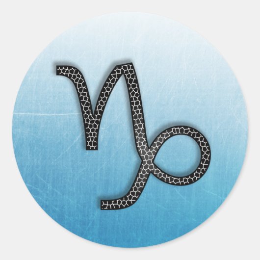 Sticker Rond SYMBOLE Zodiaque Capricorne Symbole et Horoscope (Devant)