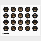Sticker Rond Symbole Zodiaque de la femme noire Aries Queen Afr (Feuille)