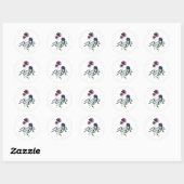Sticker Rond Symbole Zodiaque Floral Moderne Aquarius (Feuille)